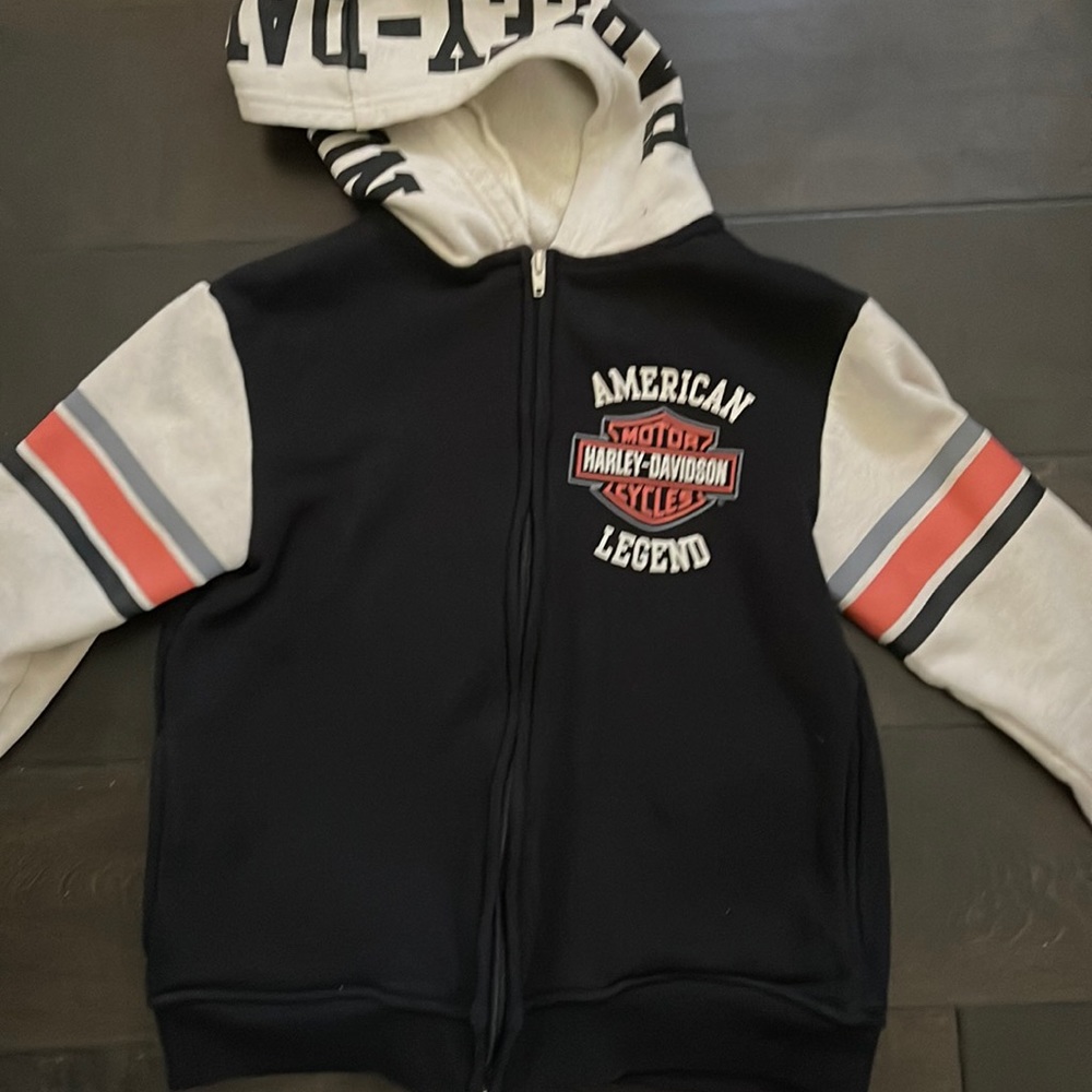 Boy’s Harley Davidson Zip Up Hoodie Size 8/10